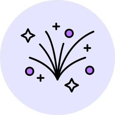 Havai fişek web simgesi, basit vektör illüstrasyonu