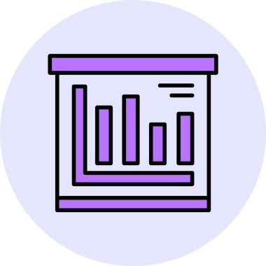 Grafik (grafik) web simgesi, basit vektör illüstrasyonu