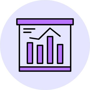 Çubuk Grafik web simgesi, basit vektör illüstrasyonu