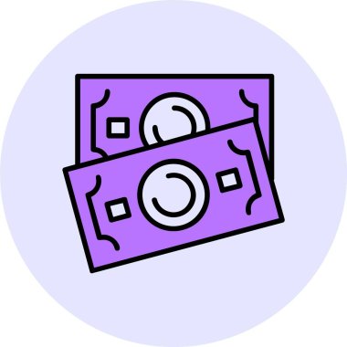 Banknote web simgesi, basit vektör illüstrasyonu