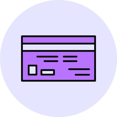 Kredi kartı web simgesi, basit vektör illüstrasyonu