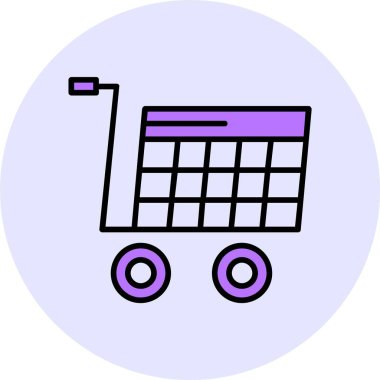 Alışveriş arabası web simgesi, basit vektör illüstrasyonu