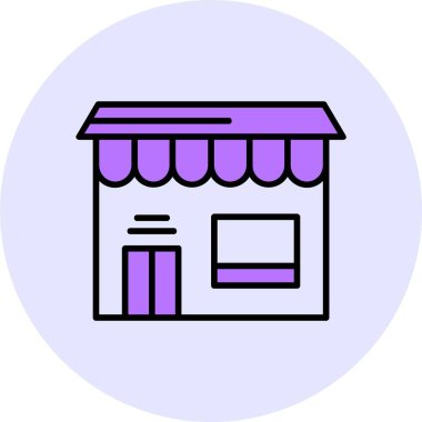 Depo önü web simgesi, basit vektör illüstrasyonu