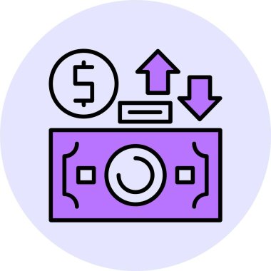 Değişim oranı web simgesi, basit vektör illüstrasyonu