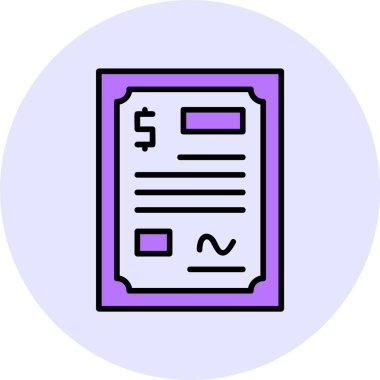 Sözleşme web simgesi, basit vektör illüstrasyonu