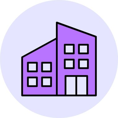 ofis web simgesi, basit vektör illüstrasyonu