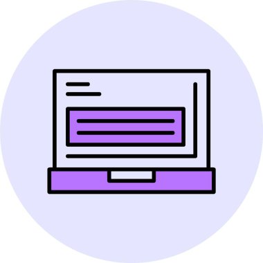 dizüstü bilgisayar web simgesi, basit vektör illüstrasyonu