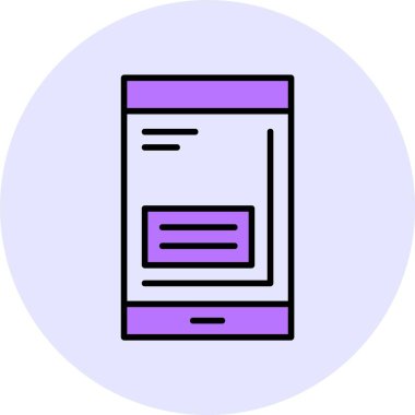 akıllı telefon web simgesi, basit vektör illüstrasyonu