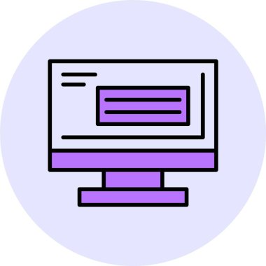 bilgisayar web simgesi, basit vektör illüstrasyonu