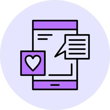 Sosyal medya web simgesi, basit vektör illüstrasyonu