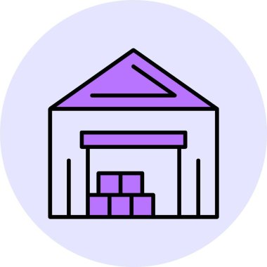 Depo web simgesi, basit vektör illüstrasyonu