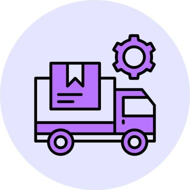 Sevkiyat web simgesi, basit vektör illüstrasyonu