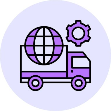 Lojistik web simgesi, basit vektör illüstrasyonu