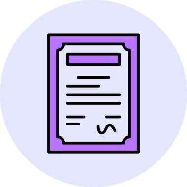 Sertifika web simgesi, basit vektör illüstrasyonu