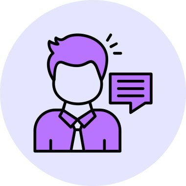 Danışmanlık web simgesi, basit vektör illüstrasyonu