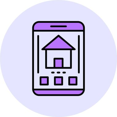 Ev web simgesi, basit vektör illüstrasyonu