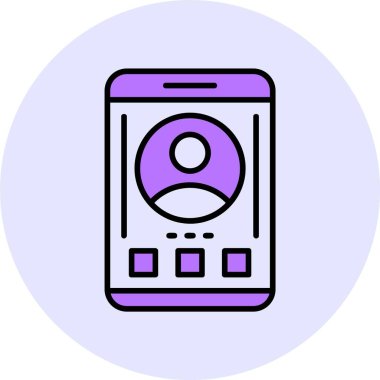 Profil web simgesi, basit vektör illüstrasyonu