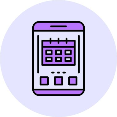 Takvim web simgesi, basit vektör illüstrasyonu