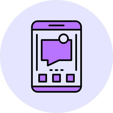 İletiler web simgesi, basit vektör illüstrasyonu