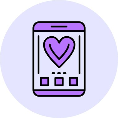 kalp ağı simgesi, basit vektör illüstrasyonu