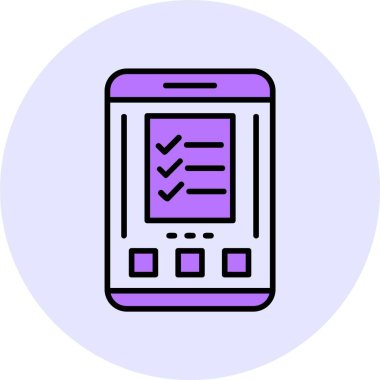 Kontrol listesi web simgesi, basit vektör illüstrasyonu