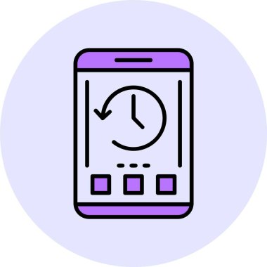 Geçmiş web simgesi, basit vektör illüstrasyonu