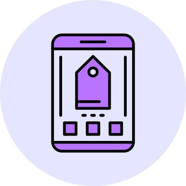 etiket web simgesi, basit vektör illüstrasyonu