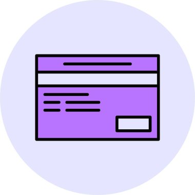 Kredi kartı web simgesi, basit vektör illüstrasyonu