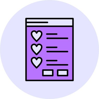 İstek listesi web simgesi, basit vektör illüstrasyonu