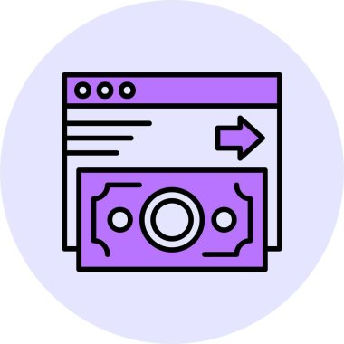 Çevrimiçi Ödeme web simgesi, basit vektör illüstrasyonu