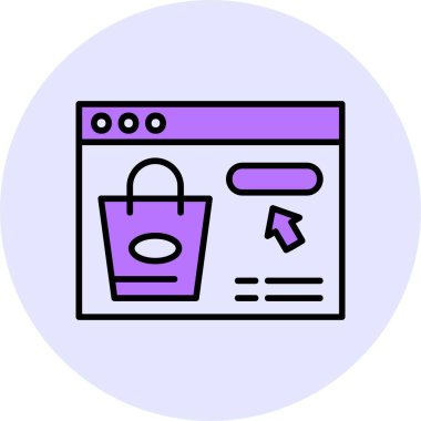 Shop Now web simgesi, basit vektör illüstrasyonu