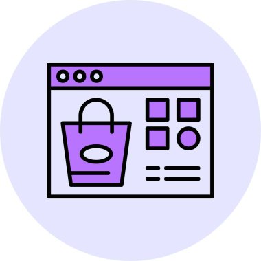 Alışveriş Kategorisi Web simgesi, basit vektör illüstrasyonu