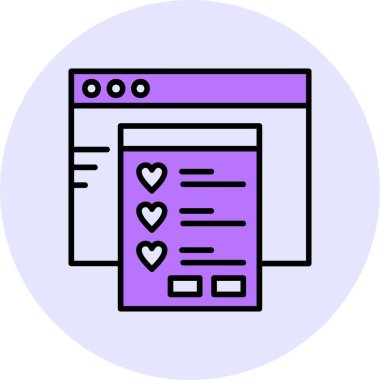 İstek listesi web simgesi, basit vektör illüstrasyonu