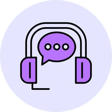 Sohbet Desteği web simgesi, basit vektör illüstrasyonu