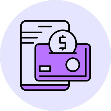 Dijital cüzdan web simgesi, basit vektör illüstrasyonu