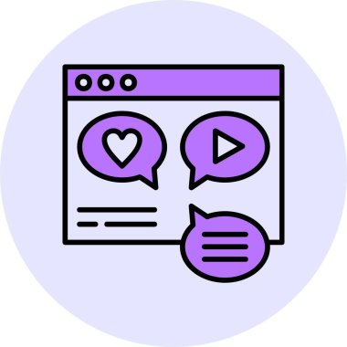 Sosyal Medya Bütünleşme Ağı simgesi, basit vektör illüstrasyonu