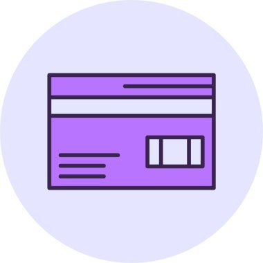 Kredi kartı web simgesi, basit vektör illüstrasyonu