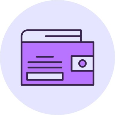 Cüzdan web simgesi, basit vektör illüstrasyonu