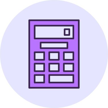 hesap makinesi web simgesi, basit vektör illüstrasyonu