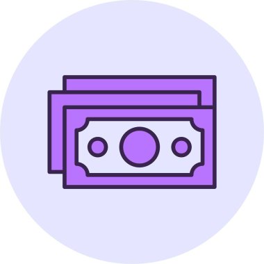 Banknotes web simgesi, basit vektör illüstrasyonu