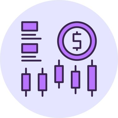 Borsa web simgesi, basit vektör illüstrasyonu