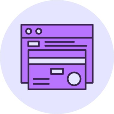 Çevrimiçi bankacılık web simgesi, basit vektör illüstrasyonu