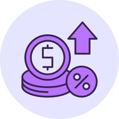 Faiz oranı web simgesi, basit vektör illüstrasyonu