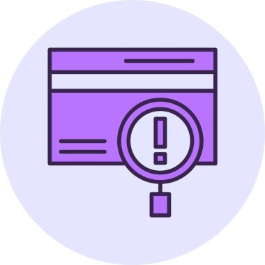 Dolandırıcılık tespit web simgesi, basit vektör illüstrasyonu