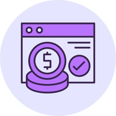 Elektronik ödeme web simgesi, basit vektör illüstrasyonu