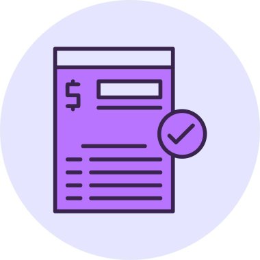 Fatura ödeme web simgesi, basit vektör illüstrasyonu