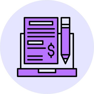 Proje Bütçe web simgesi, basit vektör illüstrasyonu