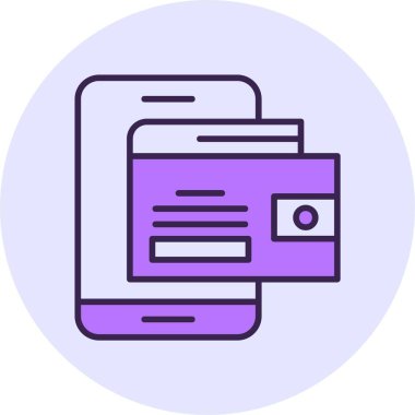 Taşınabilir cüzdan web simgesi, basit vektör illüstrasyonu