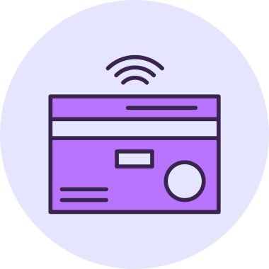 Temassız ödeme web simgesi, basit vektör illüstrasyonu
