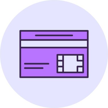 Çip kart web simgesi, basit vektör illüstrasyonu